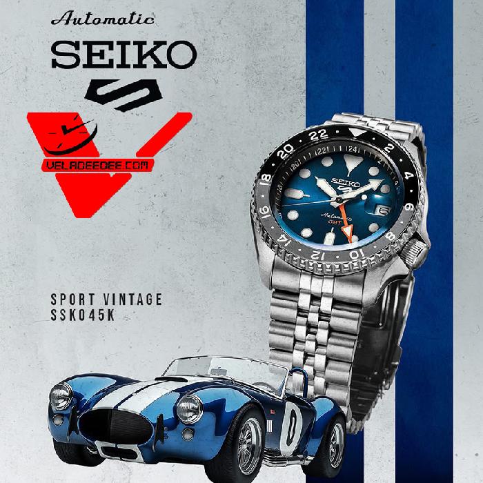 นาฬิกาข้อมือ Seiko 5 Sports SSK045K Racer's Heritage Collection Velocity Blue รุ่น SSK045K1